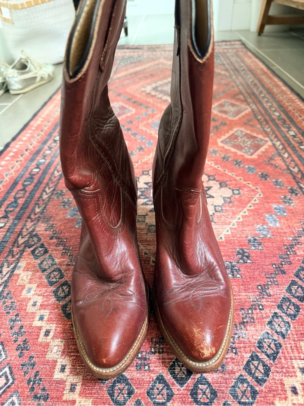 Frye Women's Tall Western Boots - Chestnut Brown Leather